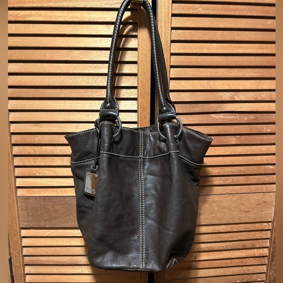 Tignanello Leather Bucket & Drawstring Bags for Women for  Tignanello Brown Genuine Soft Leather Hobo Bucket Style Bag
